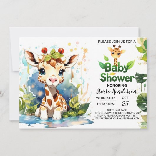 Safari Adventure Baby Shower Einladung (Vorderseite)