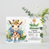 Safari Adventure Baby Shower Einladung (Stehend Vorderseite)