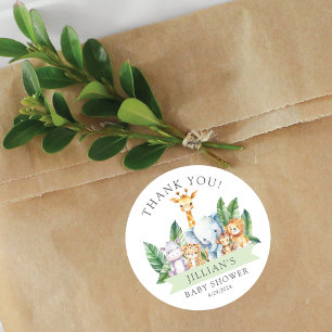 Safari Adventure Baby Shower Vielen Dank Runder Aufkleber