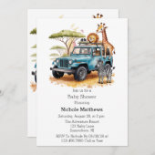 Safari Adventure Boy Baby Shower Einladung (Vorne/Hinten)