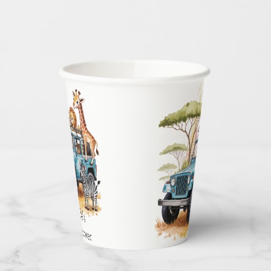 Safari Adventure Boy Baby Shower Pappbecher (Links)