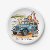 Safari Adventure Boy Baby Shower Pappteller (Vorderseite)