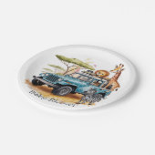 Safari Adventure Boy Baby Shower Pappteller (Schrägansicht)