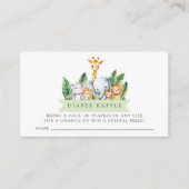 Safari Adventure Diaper Raffle Ticket Begleitkarte (Vorderseite)