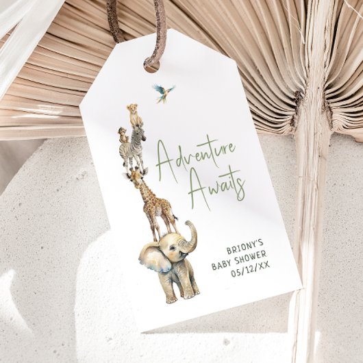 Safari Adventure erwartet Baby Shower Vielen Dank Geschenkanhänger