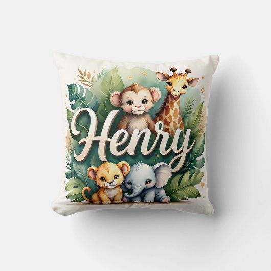 Safari Adventure Henry Throw Pillow Kissen (Vorderseite)