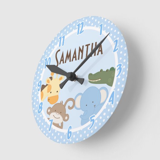 Safari Adventure Jungle Zoo Personalisierte Uhr (Winkel)