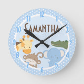 Safari Adventure Jungle Zoo Personalisierte Uhr (Vorderseite)