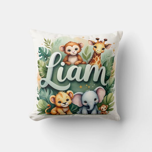 Safari Adventure Liam Throw Pillow Kissen (Vorderseite)