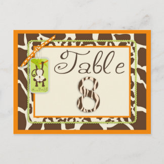 Safari Affe Animal Print Baby Shooting Table Card Postkarte