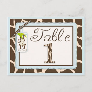 Safari Affe Animal Print Baby Shooting Table Card Postkarte