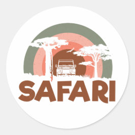 Safari Africa Theme Runder Aufkleber