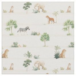 Safari African jungle animals - national park  Stoff