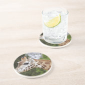 Safari-Afrika-Modchic-noble Schicksals-Giraffe Sandstein Untersetzer (Seite)