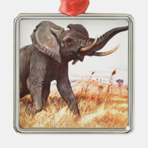 Safari-afrikanische Silbernes Ornament