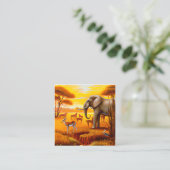 Safari, afrikanische Sonnenuntergänge und wild leb Quadratische Visitenkarte (Stehend Vorderseite)