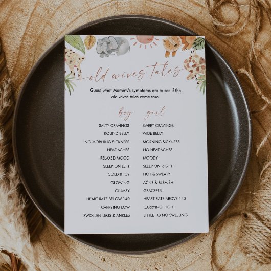 SAFARI Alte Ehefrauen Malen Baby Duschkarte Einladung