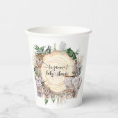 Safari Animal Babies Watercolor Jungle Baby Dusche Pappbecher (Vorderseite)