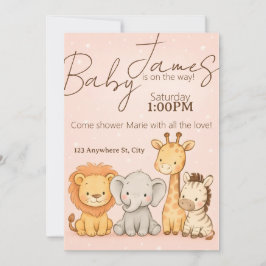 Safari Animal Baby Dusche oder Einladung zum Gebur
