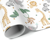 Safari Animal Baby Dusche oder Geburtstag Geschenkpapier (Rolleneckpunkt)