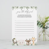 Safari Animal Baby Dusche Ratet The Baby Food Game (Stehend Vorderseite)