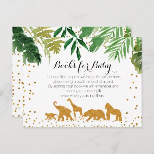 Safari Animal Baby Shower - Bringen Sie eine Buche Einladungspostkarte (Vorne/Hinten)