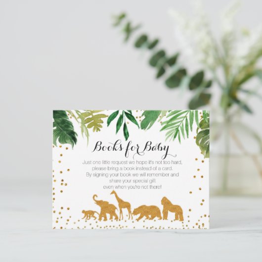 Safari Animal Baby Shower - Bringen Sie eine Buche Einladungspostkarte (Stehend Vorderseite)