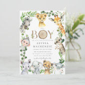 Safari Animal Baby Shower Invitation Einladung (Stehend Vorderseite)