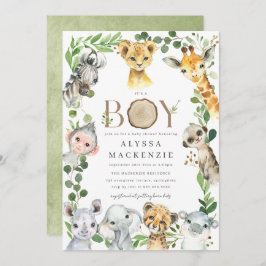Safari Animal Baby Shower Invitation Einladung