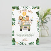 Safari Animal Birthday Danke Karte (Stehend Vorderseite)
