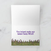 Safari Animal Birthday Party Danke Karte (Innenseite)