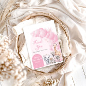 Safari Animal Blush Pink Boho Baby Girl Dusche Dankeskarte
