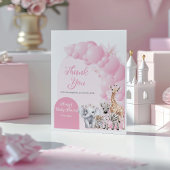 Safari Animal Blush Pink Boho Baby Girl Dusche Dankeskarte