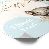 Safari Animal Boho Blue Balloon Babydusche Poster (Ecke)