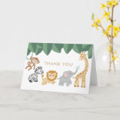 Safari Animal danke Karte (Gelbe Blume)