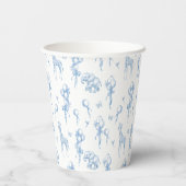Safari Animal Dusty Blue Toile Baby Boy Dusche Pappbecher (Rückseite)