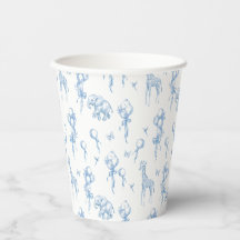 Safari Animal Dusty Blue Toile Baby Boy Dusche