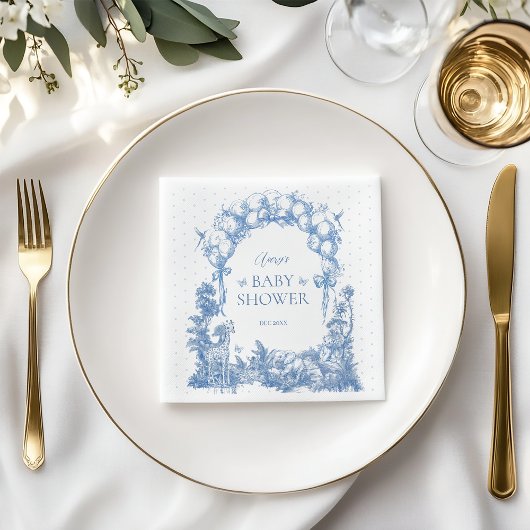 Safari Animal Dusty Blue Toile Baby Boy Dusche Serviette