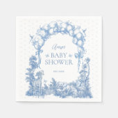 Safari Animal Dusty Blue Toile Baby Boy Dusche Serviette (Vorderseite)