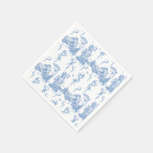 Safari Animal Dusty Blue Toile Baby Boy Dusche Serviette (Ecke)