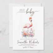 Safari Animal Flamingo Floral Mama Baby Dusche Einladung (Vorderseite)