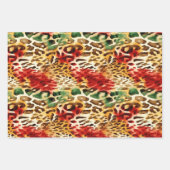 Safari Animal Fur Druckmuster farbenfroh Geschenkpapier Set (Vorderseite 3)