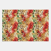 Safari Animal Fur Druckmuster farbenfroh Geschenkpapier Set (Vorderseite 2)