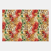 Safari Animal Fur Druckmuster farbenfroh Geschenkpapier Set (Vorderseite)