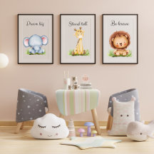 Safari Animal Gender neutrale Kinderzimmer Plakatd
