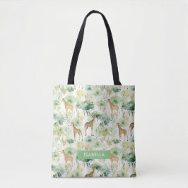 Safari Animal - Giraffe Muster Sage Green Tasche