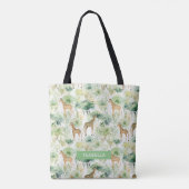 Safari Animal - Giraffe Muster Sage Green Tasche (Rückseite)