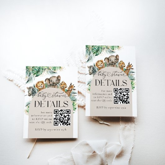Safari Animal Jungle Baby Showdetails - Code Begleitkarte