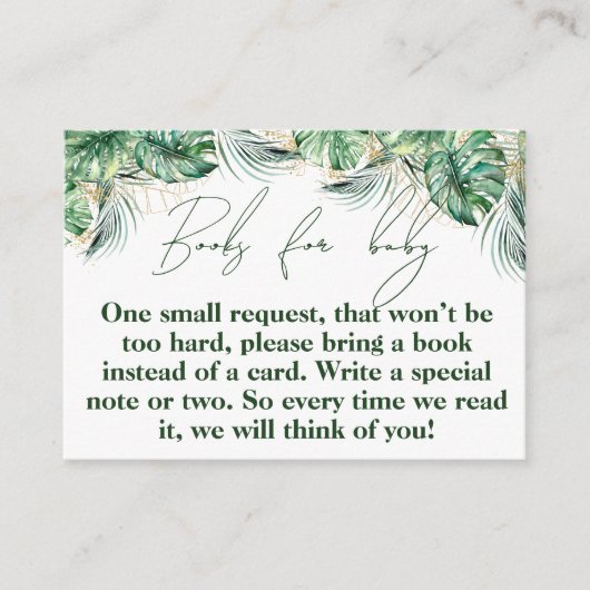 Safari Animal Jungle Green & Gold Boy Buch Begleitkarte (Vorderseite)