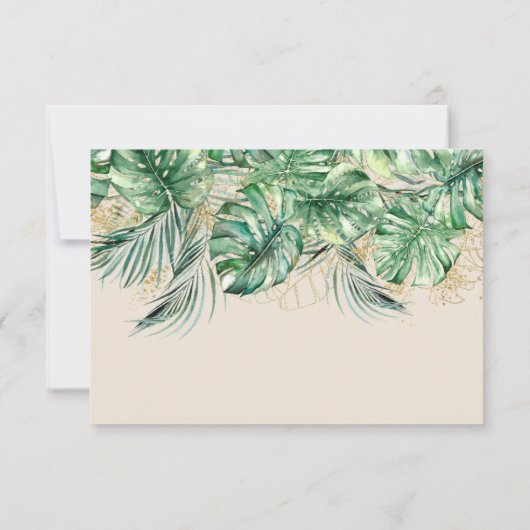 Safari Animal Jungle Green & Gold Junge Baby Dusch Dankeskarte (Rückseite)